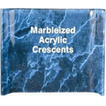 Crescent Blue Marbleized Acrylic Award / Freestanding Curve - 4"x6"